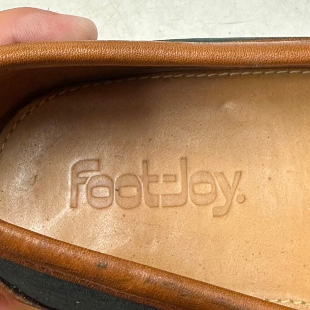 VERY GOOD Rancourt x FootJoy Nubuck Penny Loafer Blue Green Made USA 12 C - Picture 10 of 13